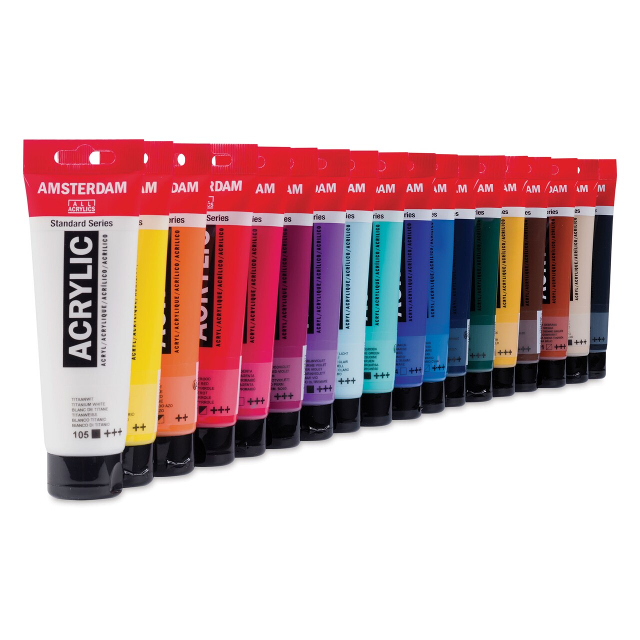 Amsterdam Standard Series Acrylics - Set of 18, Assorted Colors, 120 ml Tubes